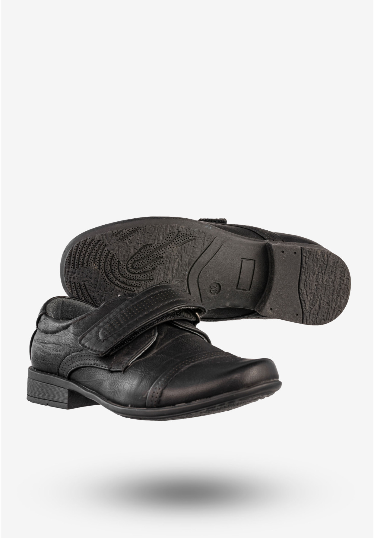 Półbuty Wizytowe Chłopięce Buty Na Rzepy Czarne Apawwa