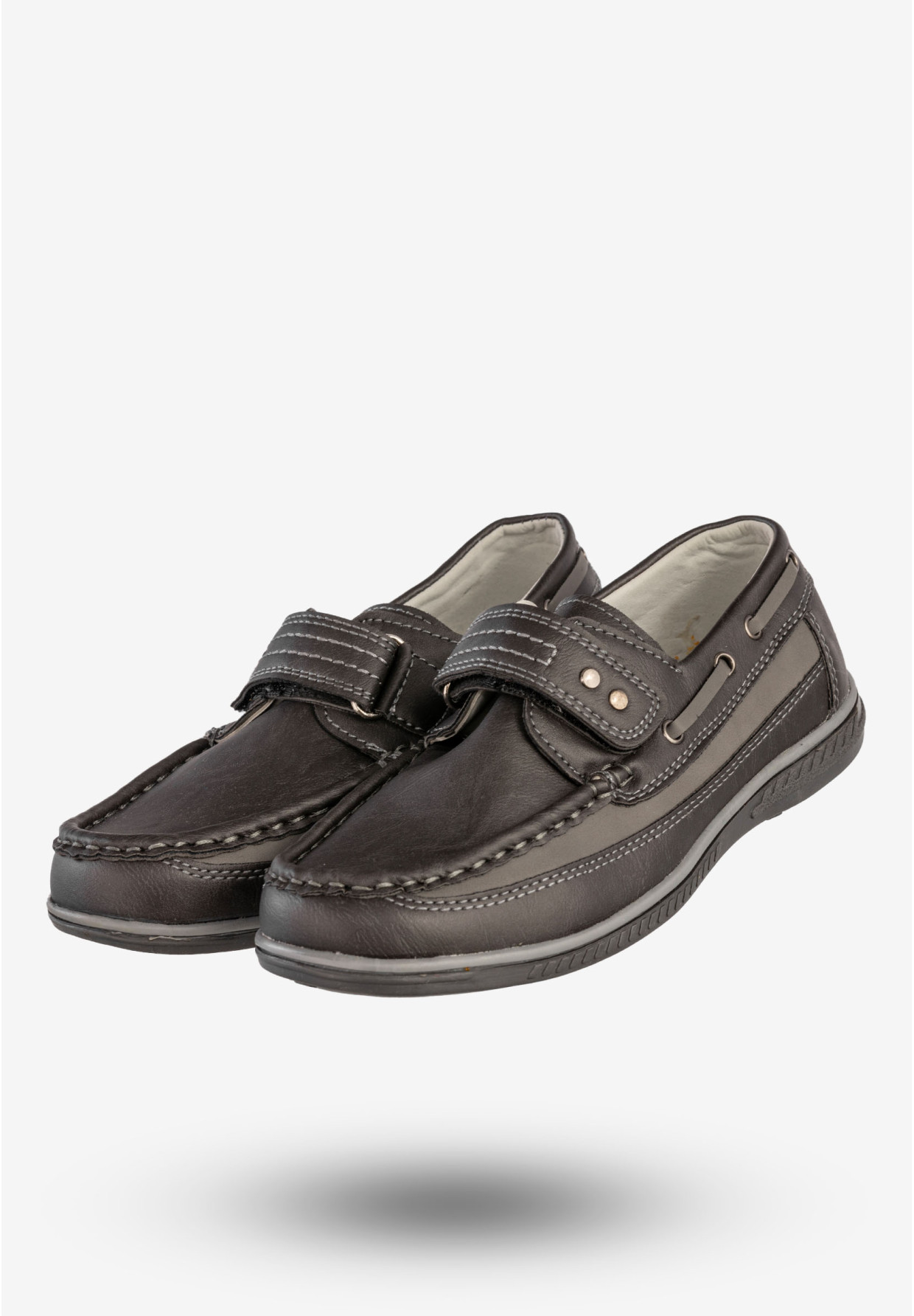 Półbuty Wizytowe Chłopięce Buty Na Rzepy Szare Apawwa A153