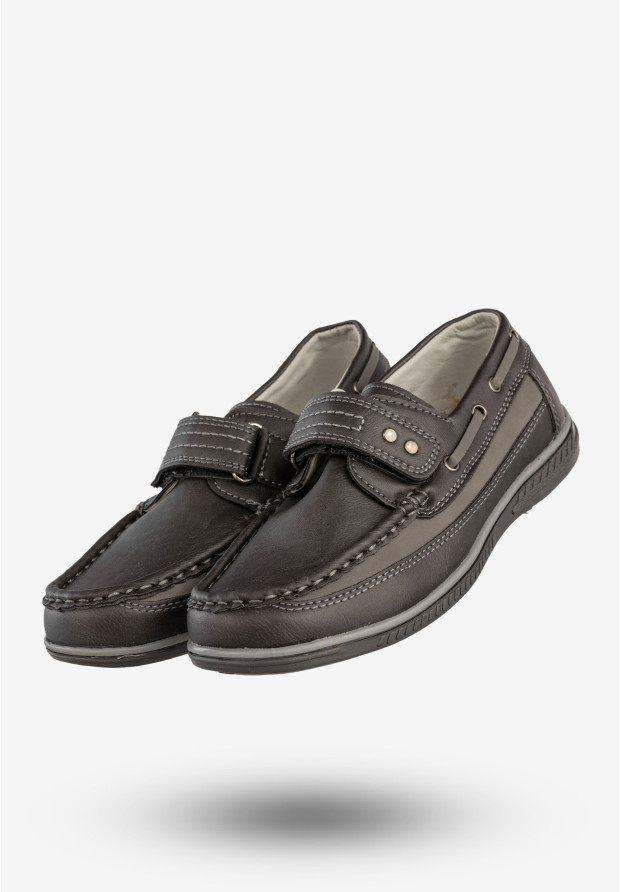 Półbuty Wizytowe Chłopięce Buty Na Rzepy Szare Apawwa A153