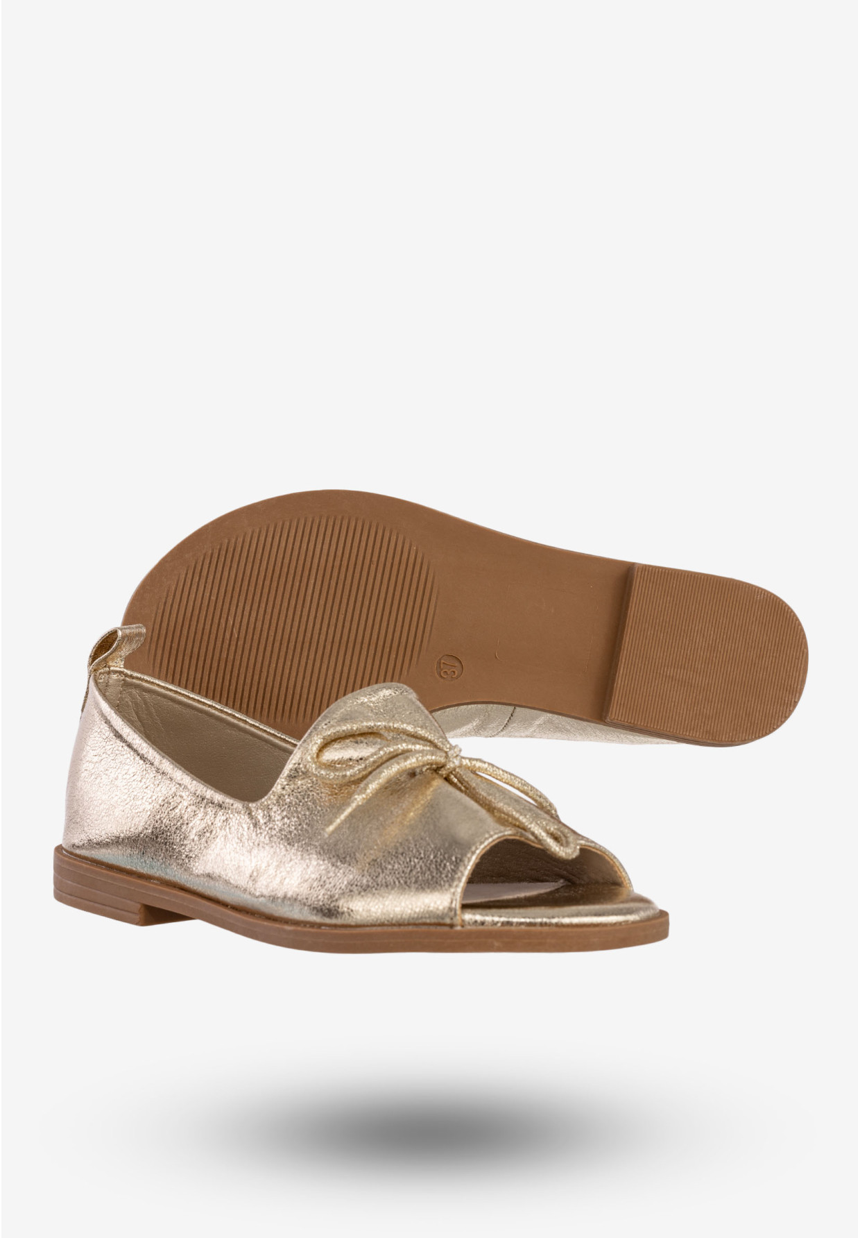 Półbuty Damskie Ekoskóra Buty Eleganckie Letnie Złote Milano 7LL-512