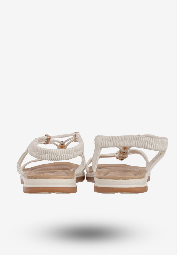 Sandały Damskie Ekoskóra Buty Na Lato Eleganckie Białe Libra Pop FY6815