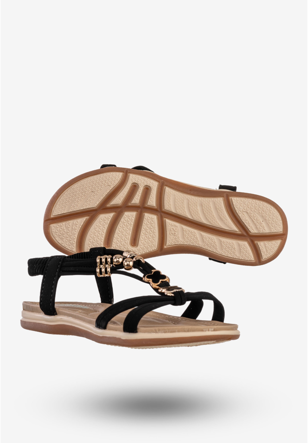 Sandały Dziewczęce Ekoskóra Buty Na Lato Eleganckie Czarne Ruixin C105