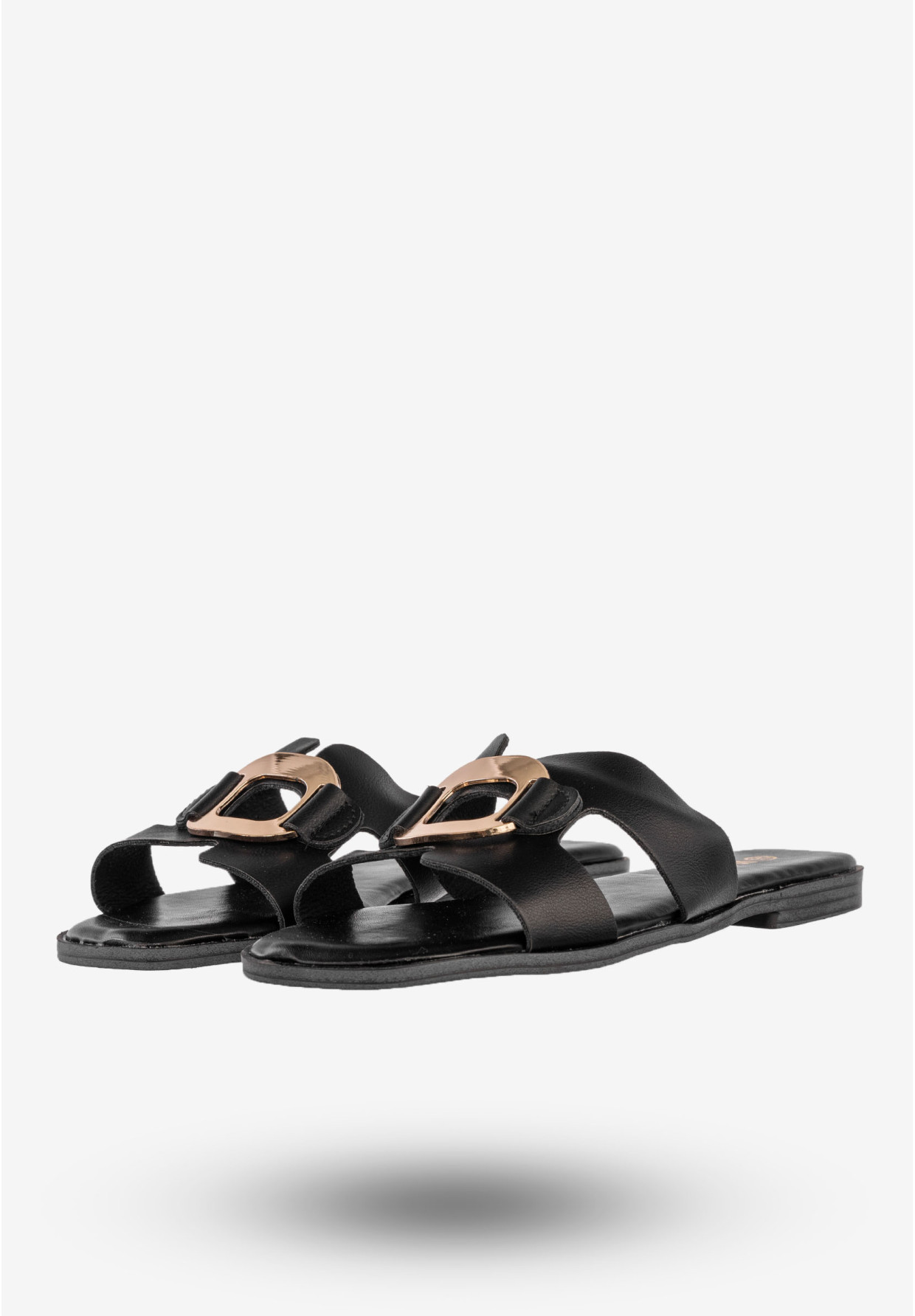 Klapki Damskie Ekoskóra Buty Na Lato Casual Stylowe Czarne MSMG WS9066