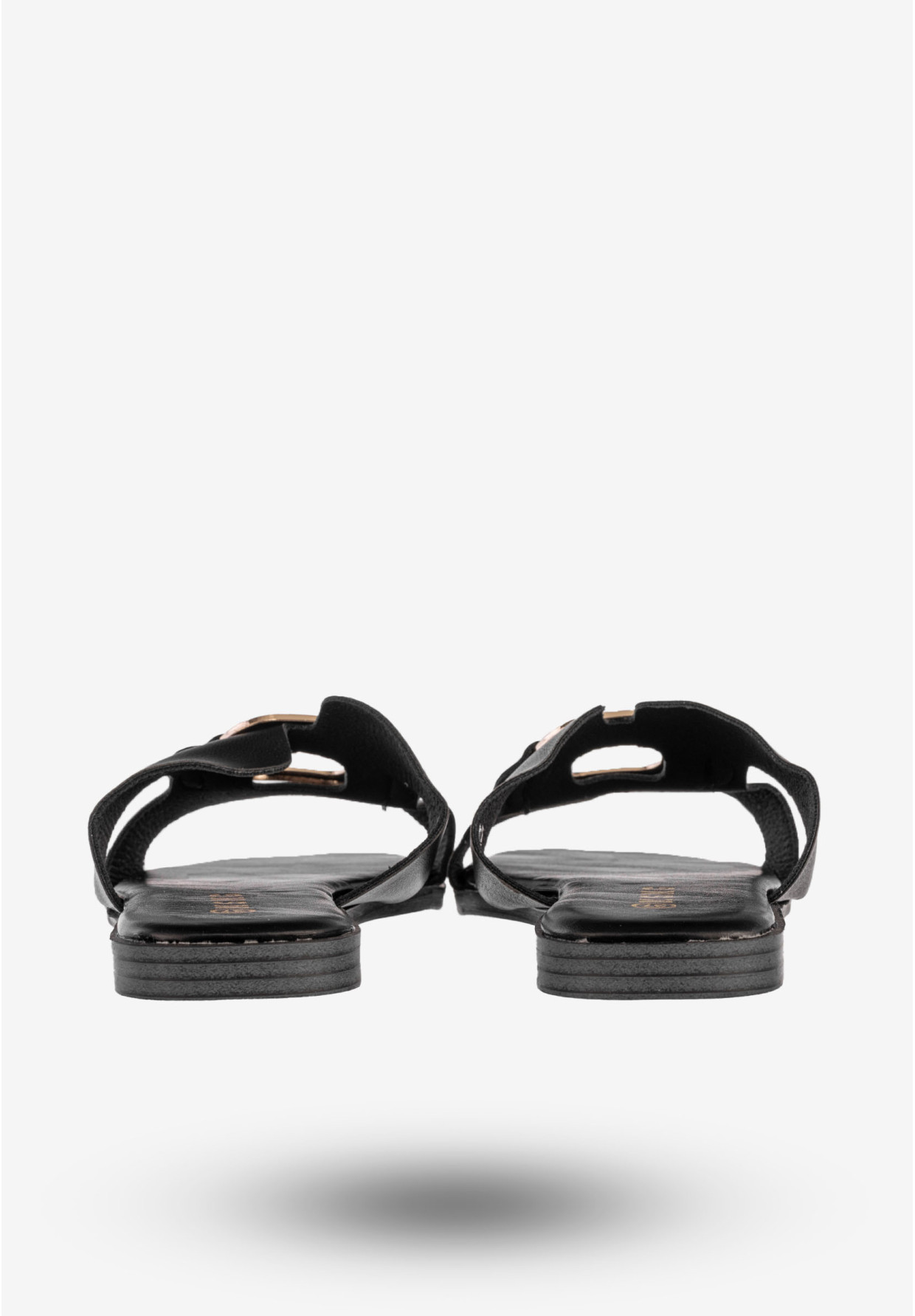Klapki Damskie Ekoskóra Buty Na Lato Casual Stylowe Czarne MSMG WS9066
