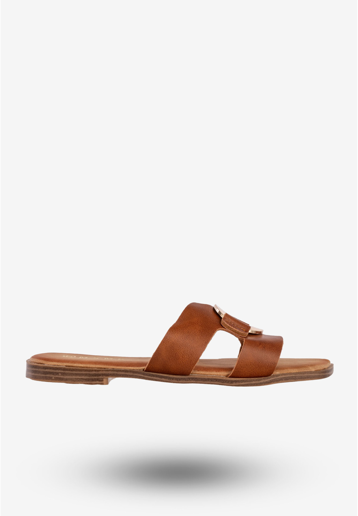 Klapki Damskie Ekoskóra Buty Na Lato Casual Stylowe Brązowe MSMG WS9066-1