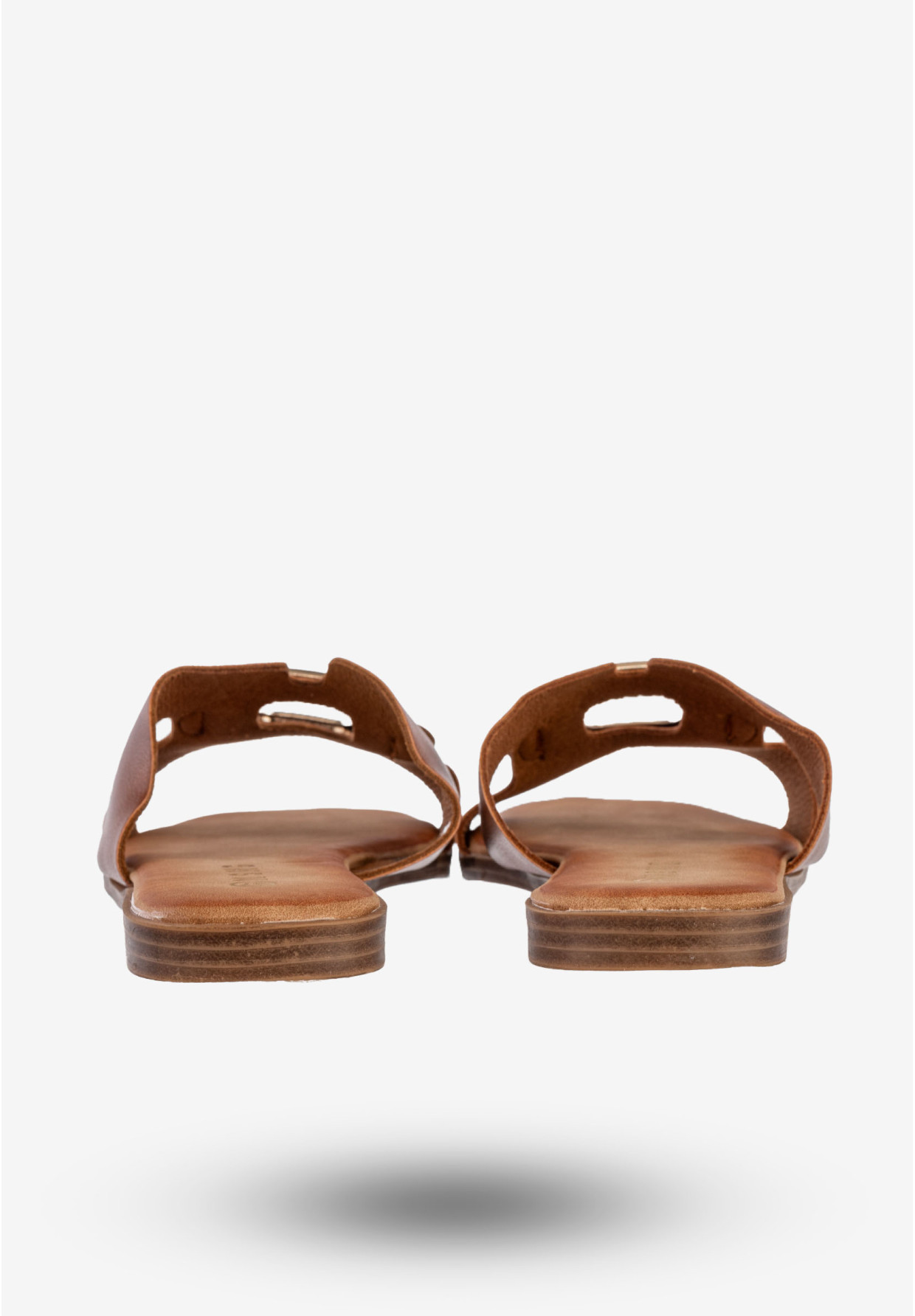 Klapki Damskie Ekoskóra Buty Na Lato Casual Stylowe Brązowe MSMG WS9066-1