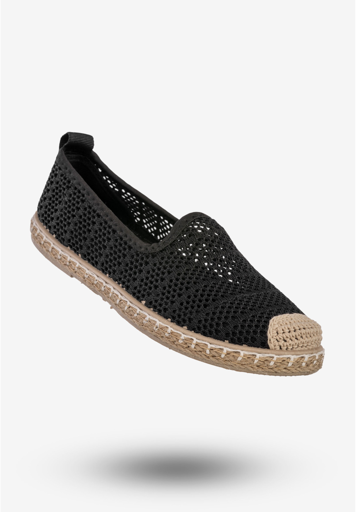 Espadryle Damskie Ażurowe Buty Casual Półbuty Letnie Czarne DD3011-1