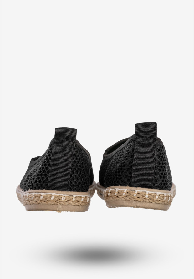 Espadryle Damskie Ażurowe Buty Casual Półbuty Letnie Czarne DD3011-1
