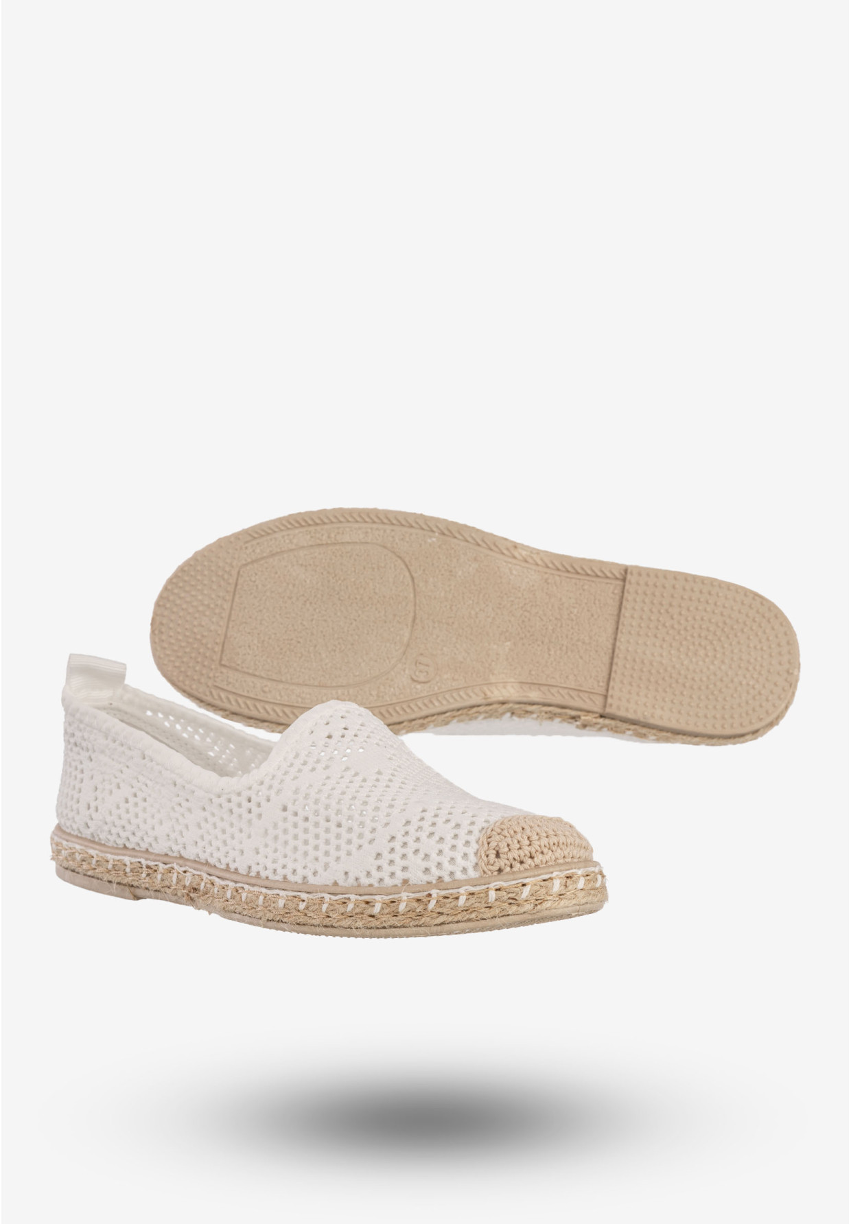Espadryle Damskie Ażurowe Buty Casual Półbuty Letnie Białe DD3012-2A