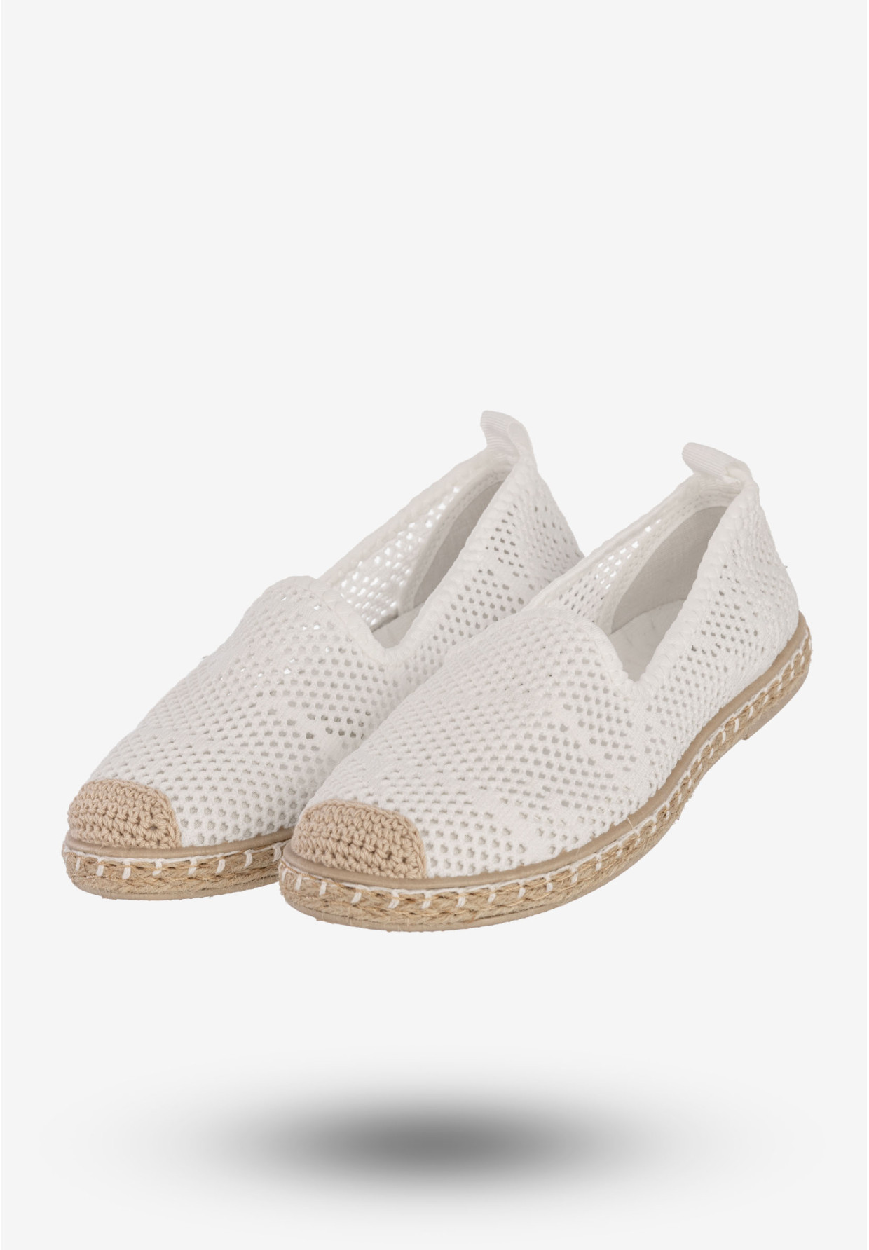 Espadryle Damskie Ażurowe Buty Casual Półbuty Letnie Białe DD3012-2A