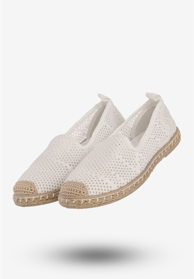 Espadryle Damskie Ażurowe Buty Casual Półbuty Letnie Białe DD3012-2A