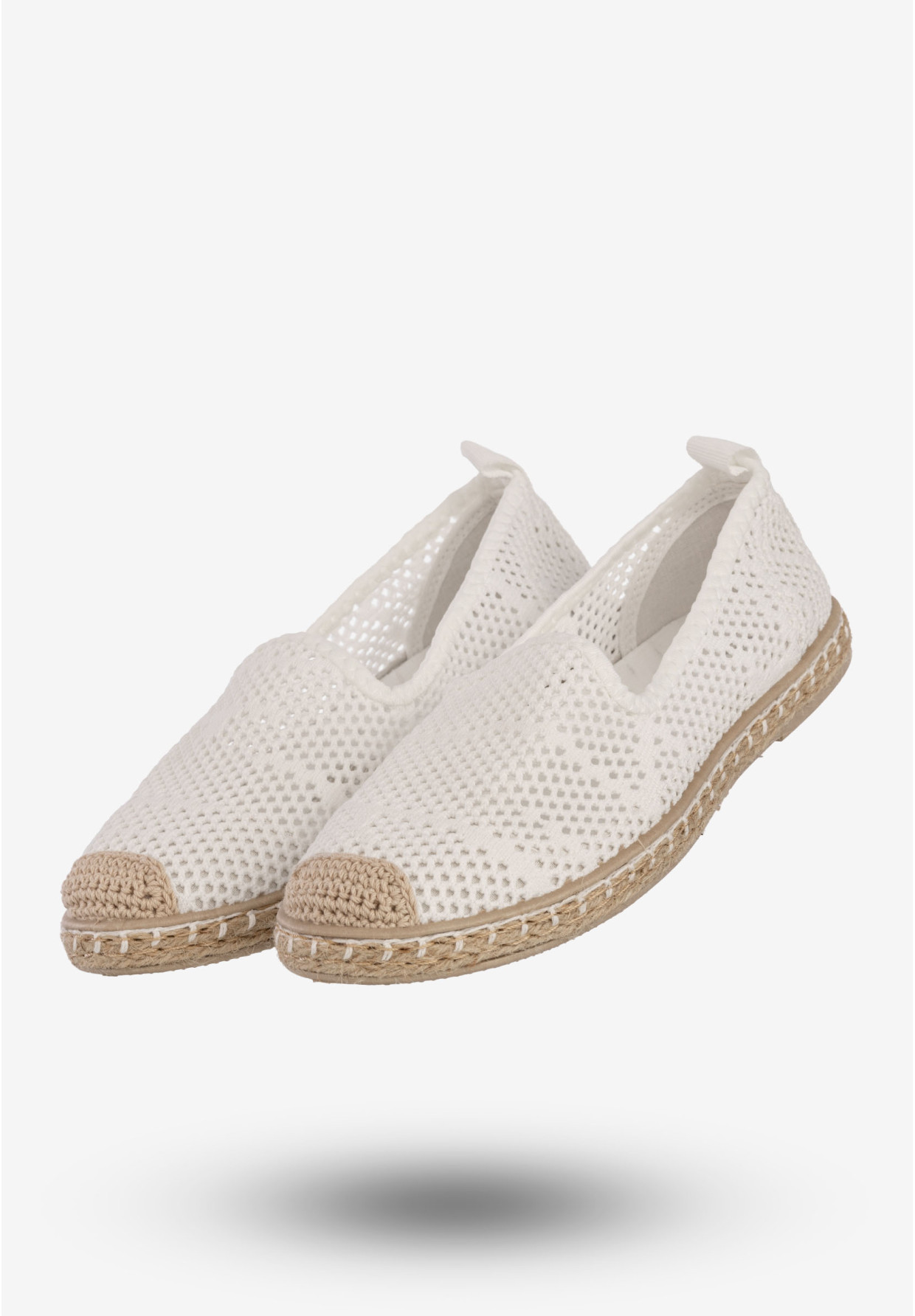 Espadryle Damskie Ażurowe Buty Casual Półbuty Letnie Białe DD3012-2A