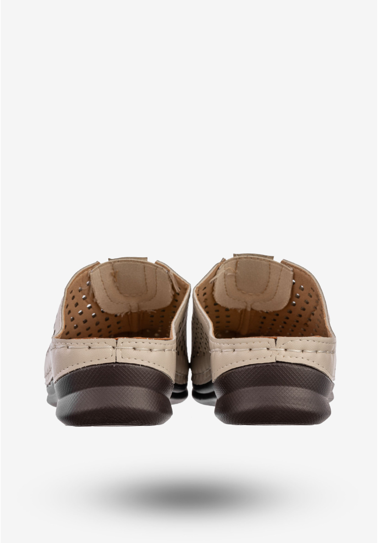 Klapki Damskie Ekoskóra Buty Casual Pantofle Wygodne Beżowe LTH-32