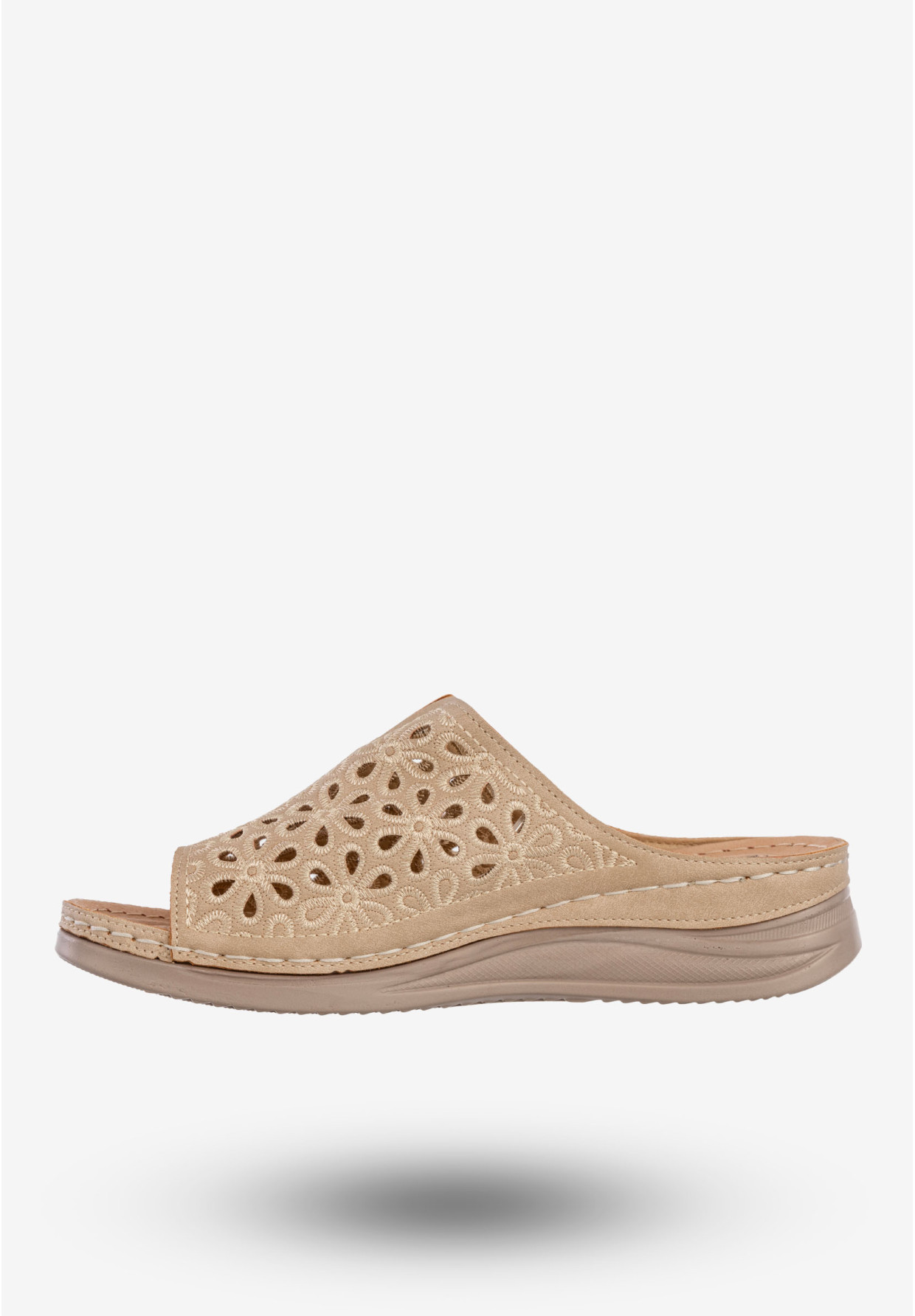 Klapki Damskie Ekoskóra Buty Casual Lekkie Wygodne Beżowe Let Get T9918-2
