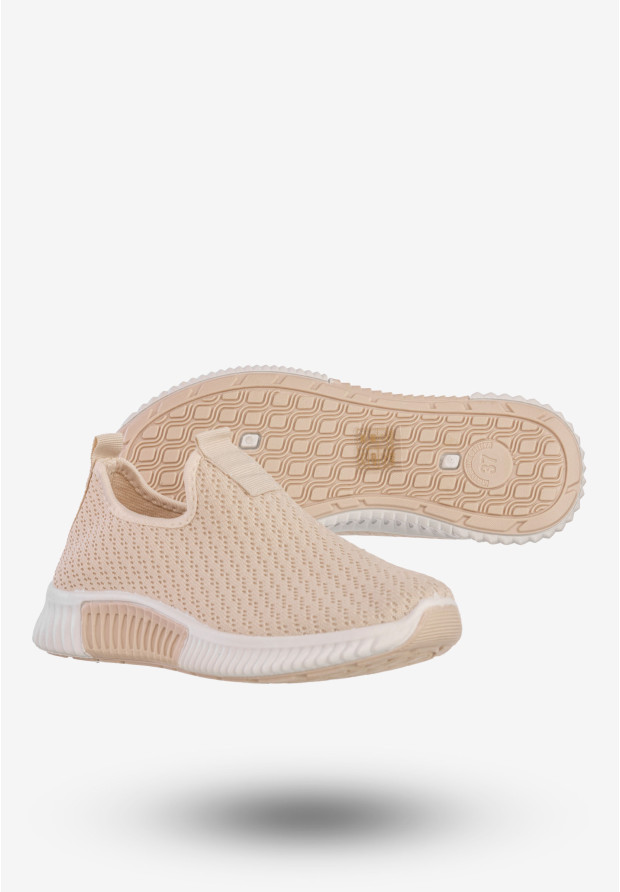 Sneakersy Damskie Wsuwane Buty Sportowe Beżowe Funui QH515-8