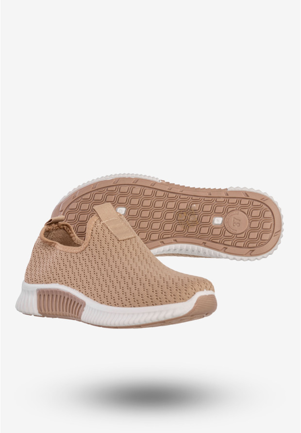 Sneakersy Damskie Wsuwane Buty Sportowe Beżowe Funui QH515-63