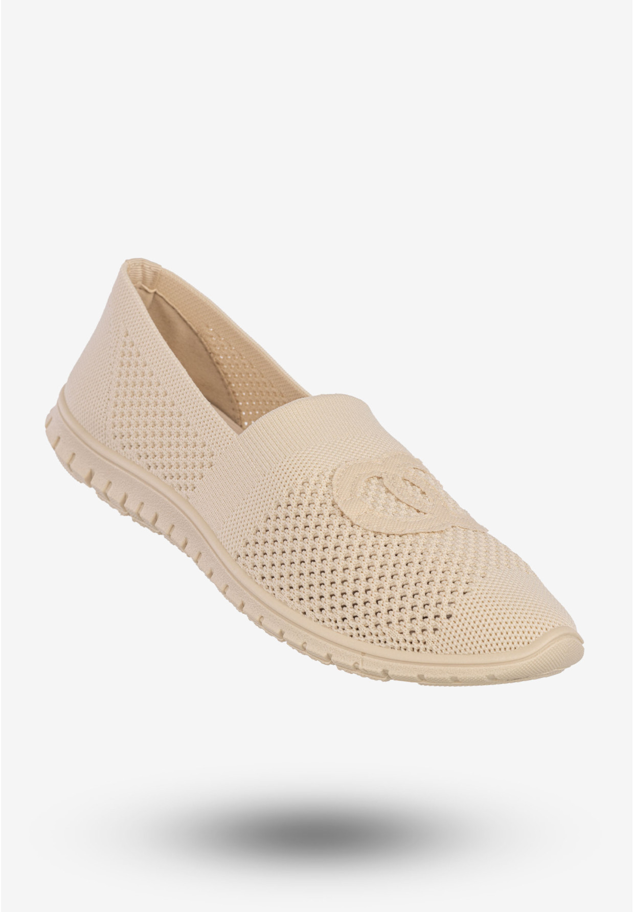 Sneakersy Damskie Wsuwane Buty Sportowe Półbuty Beżowe DD4043-5