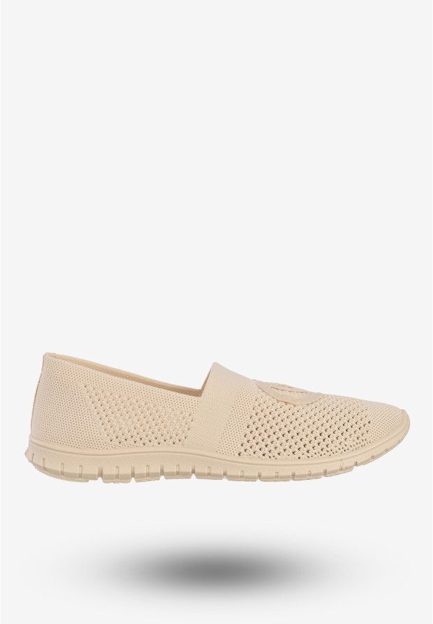 Sneakersy Damskie Wsuwane Buty Sportowe Półbuty Beżowe DD4043-5