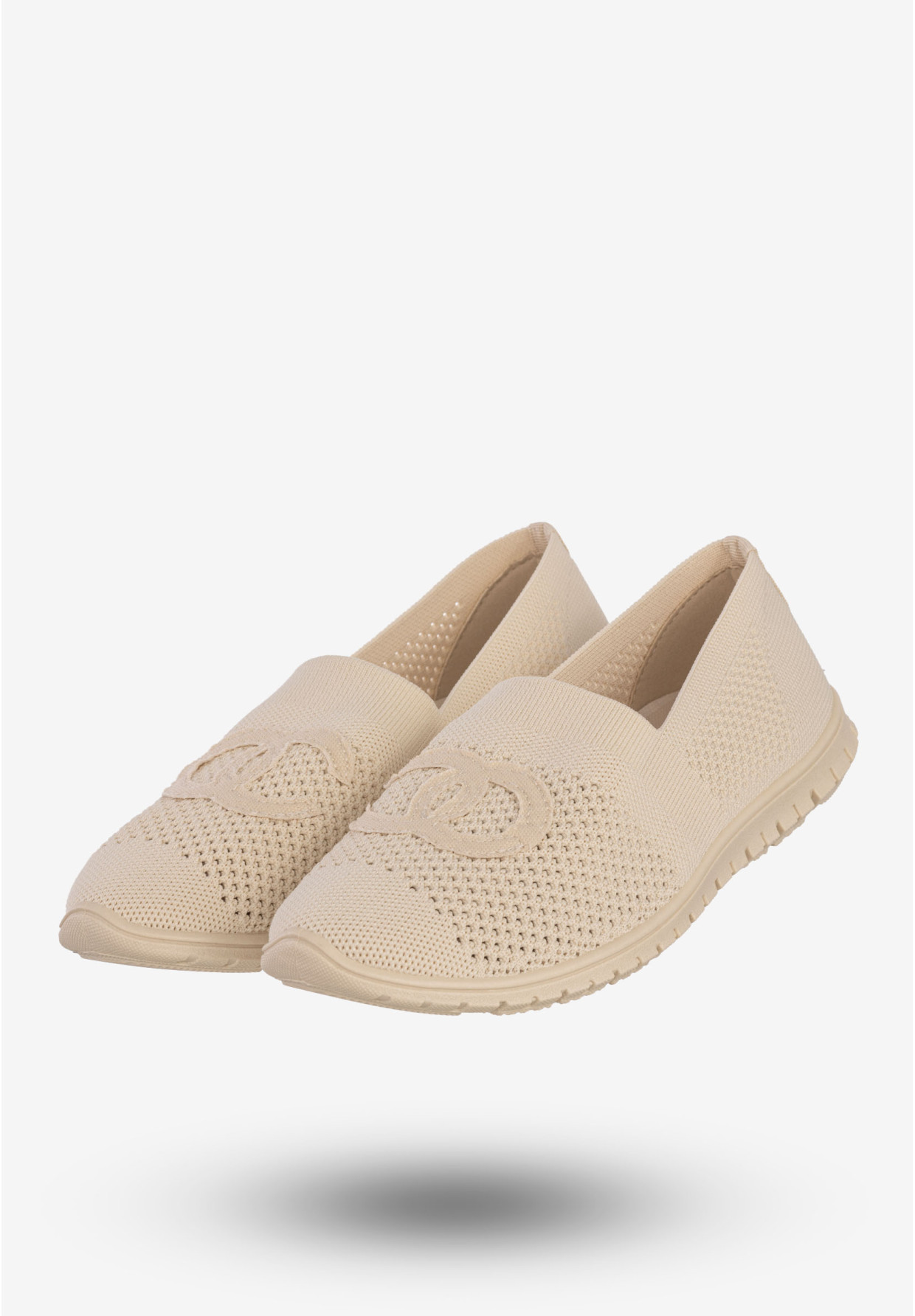 Sneakersy Damskie Wsuwane Buty Sportowe Półbuty Beżowe DD4043-5