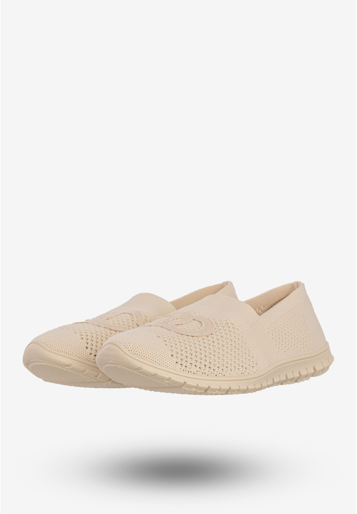 Sneakersy Damskie Wsuwane Buty Sportowe Półbuty Beżowe DD4043-5