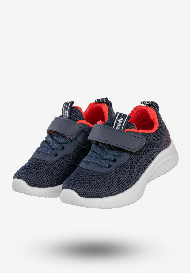 Sneakersy Dziecięce Na Rzepy Buty Sportowe Granatowe Apawwa Z395