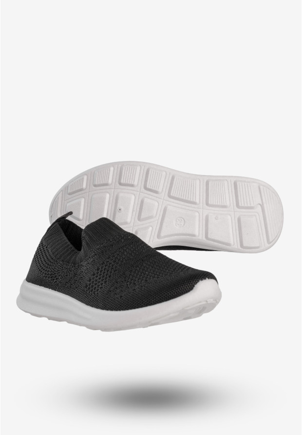 Sneakersy Dziecięce Wsuwane Buty Sportowe Półbuty Czarne Apawwa Z516
