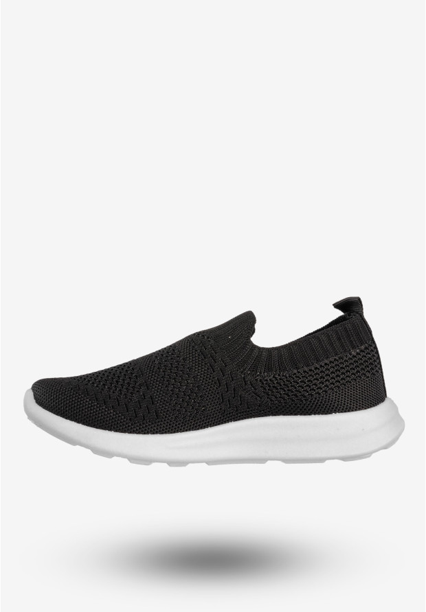 Sneakersy Dziecięce Wsuwane Buty Sportowe Półbuty Czarne Apawwa Z516
