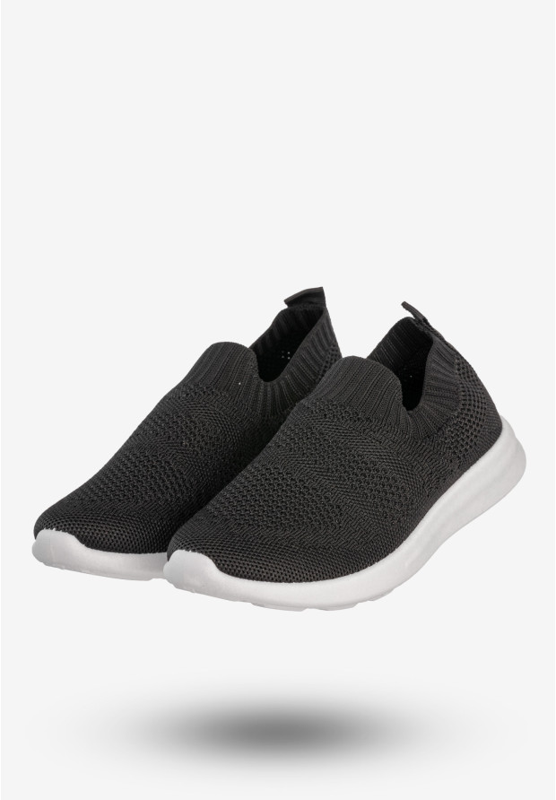 Sneakersy Dziecięce Wsuwane Buty Sportowe Półbuty Czarne Apawwa Z516