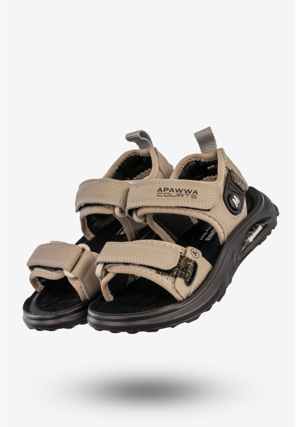 Sandały Dziecięce Ekoskóra Buty Na Rzepy Letnie Beżowe Apawwa P960P