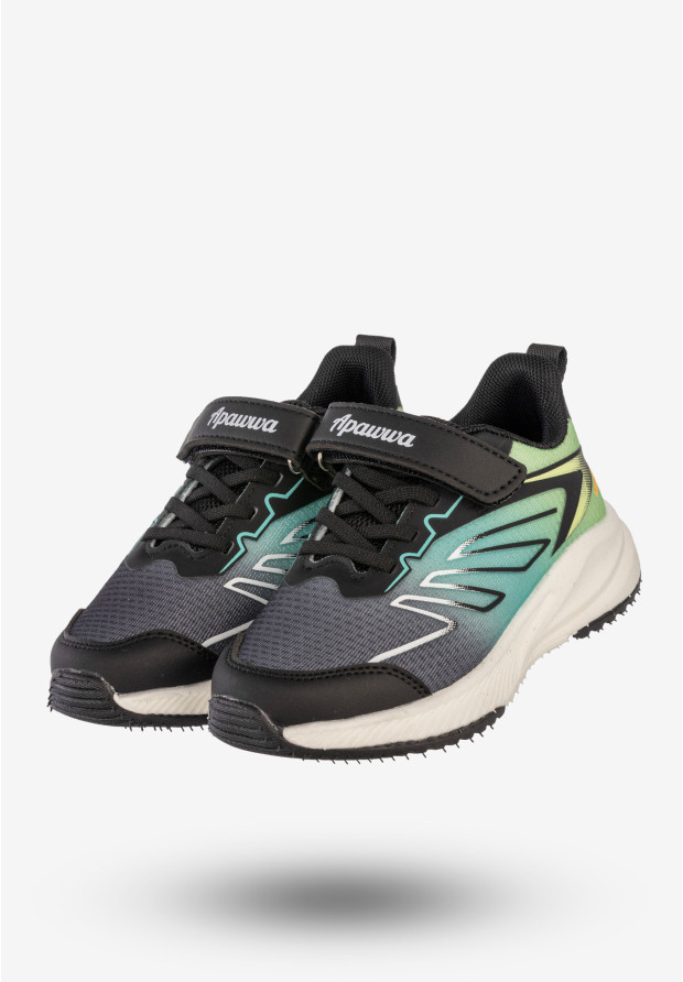 Sneakersy Dziecięce Na Rzepy Buty Sportowe Półbuty Czarne Apawwa G1865P