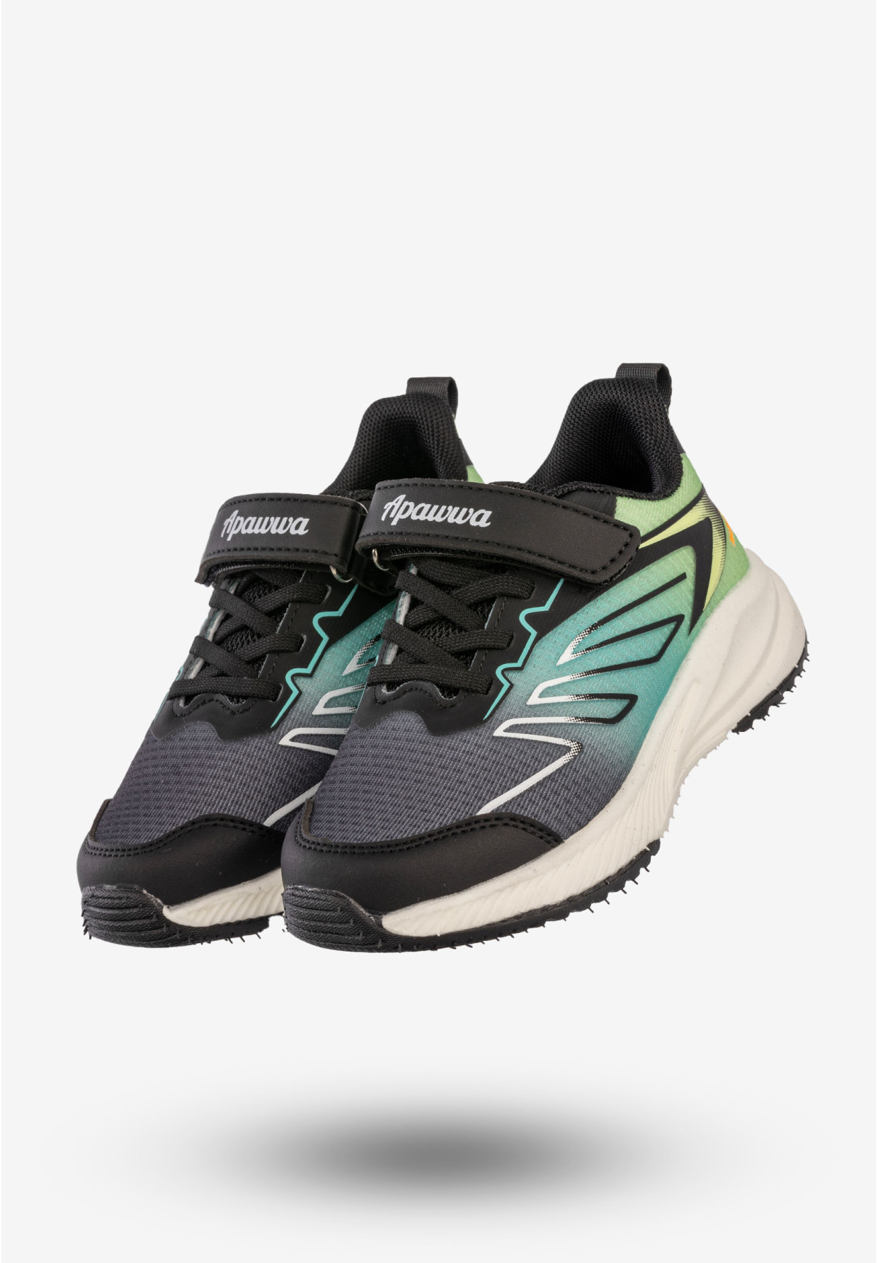 Sneakersy Dziecięce Na Rzepy Buty Sportowe Półbuty Czarne Apawwa G1865P