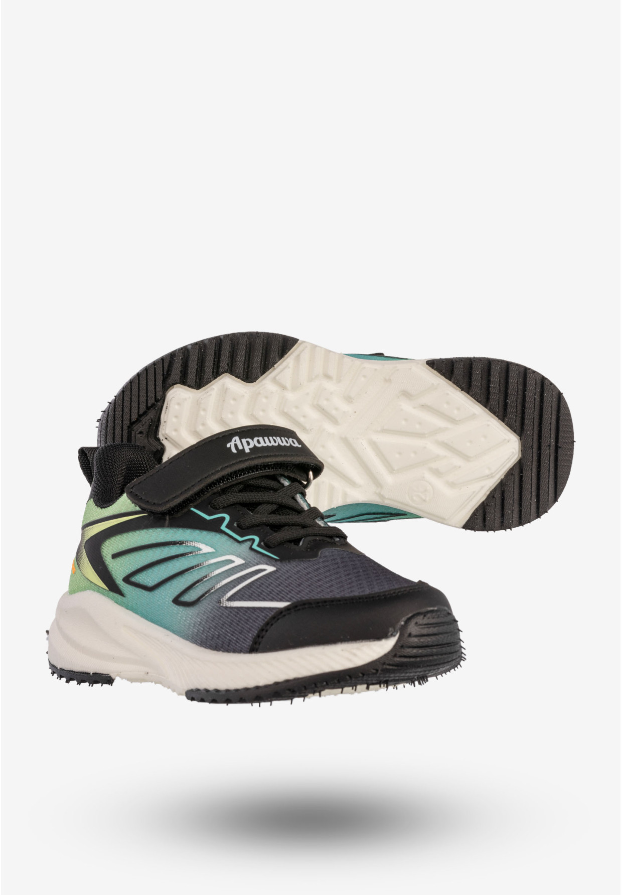 Sneakersy Dziecięce Na Rzepy Buty Sportowe Półbuty Czarne Apawwa G1865P