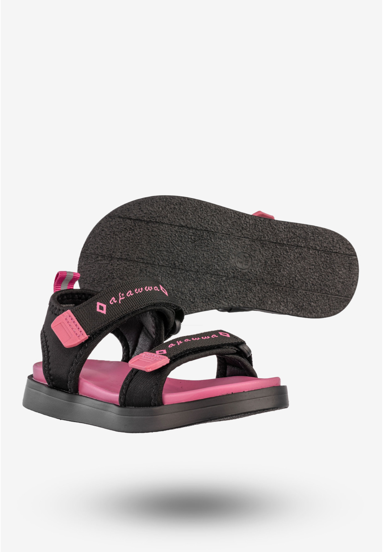 Sandały Dziecięce Buty Na Rzepy Letnie Lekkie Czarne Apawwa N1320P