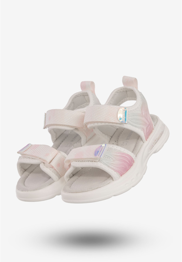 Sandały Dziecięce Buty Na Rzepy Lekkie Skórzana Wkładka Białe Apawwa N1374P