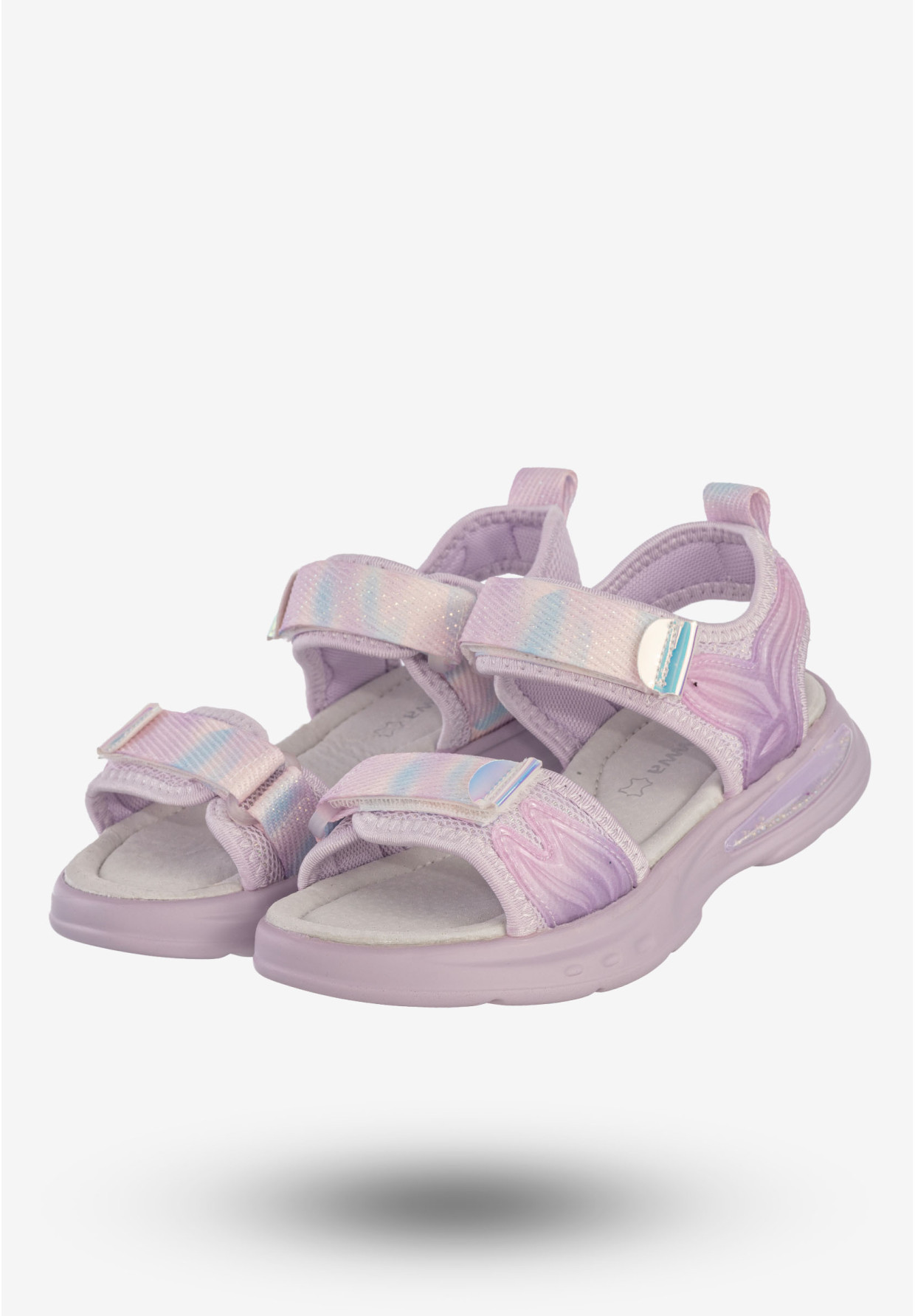 Sandały Dziecięce Buty Na Rzepy Lekkie Skórzana Wkładka Fioletowe Apawwa N1374P