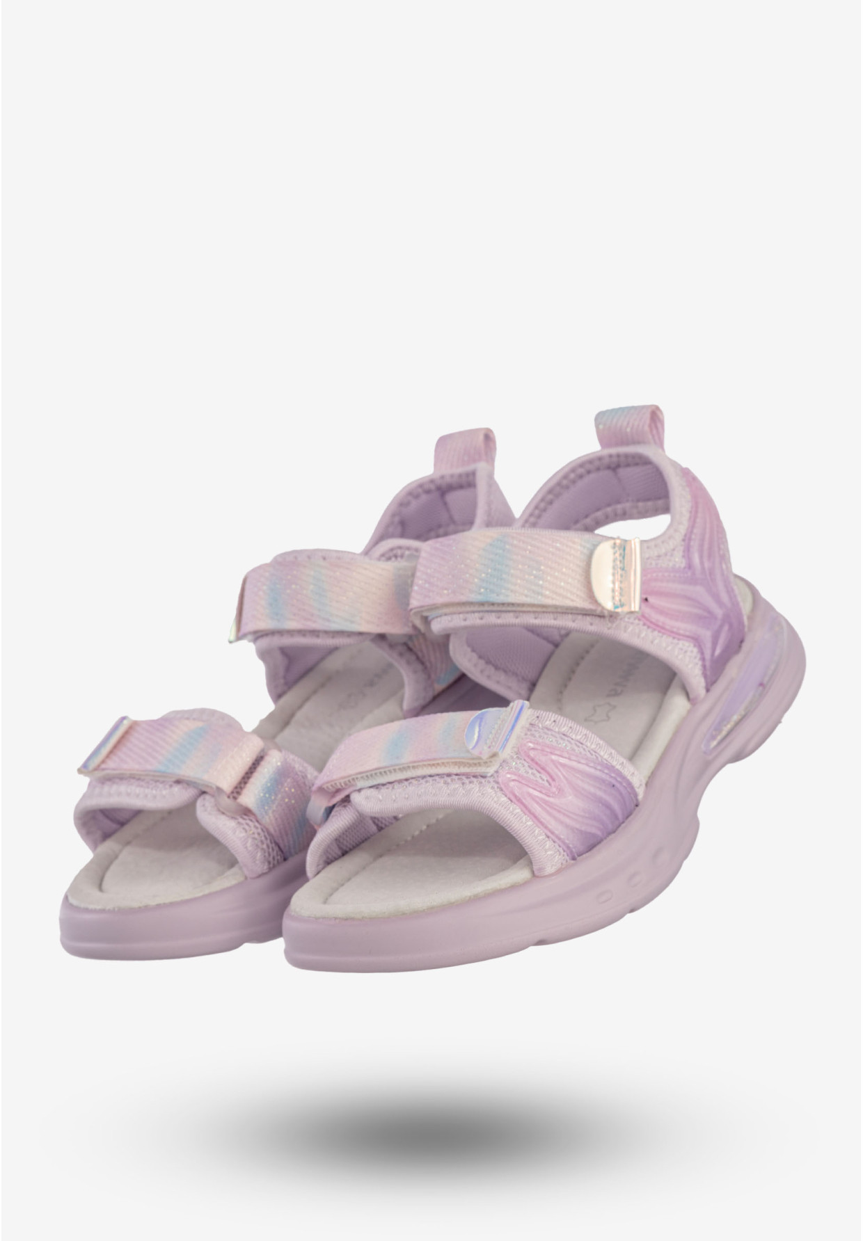 Sandały Dziecięce Buty Na Rzepy Lekkie Skórzana Wkładka Fioletowe Apawwa N1374P