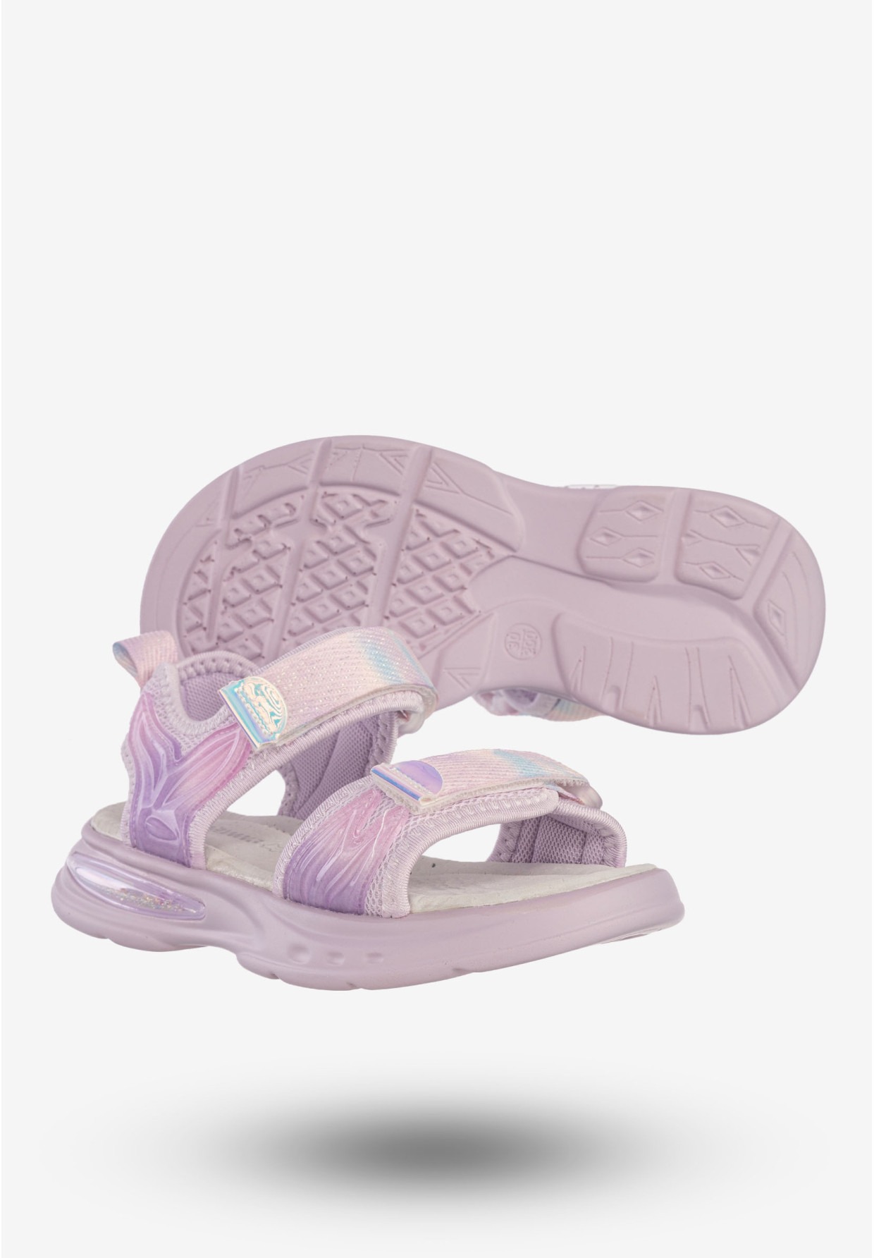 Sandały Dziecięce Buty Na Rzepy Lekkie Skórzana Wkładka Fioletowe Apawwa N1374P