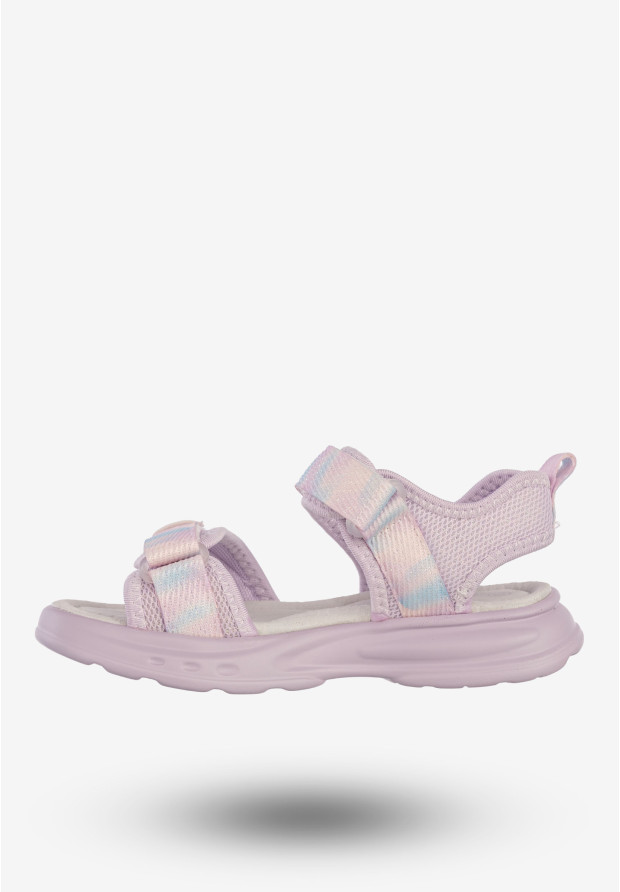 Sandały Dziecięce Buty Na Rzepy Lekkie Skórzana Wkładka Fioletowe Apawwa N1374P