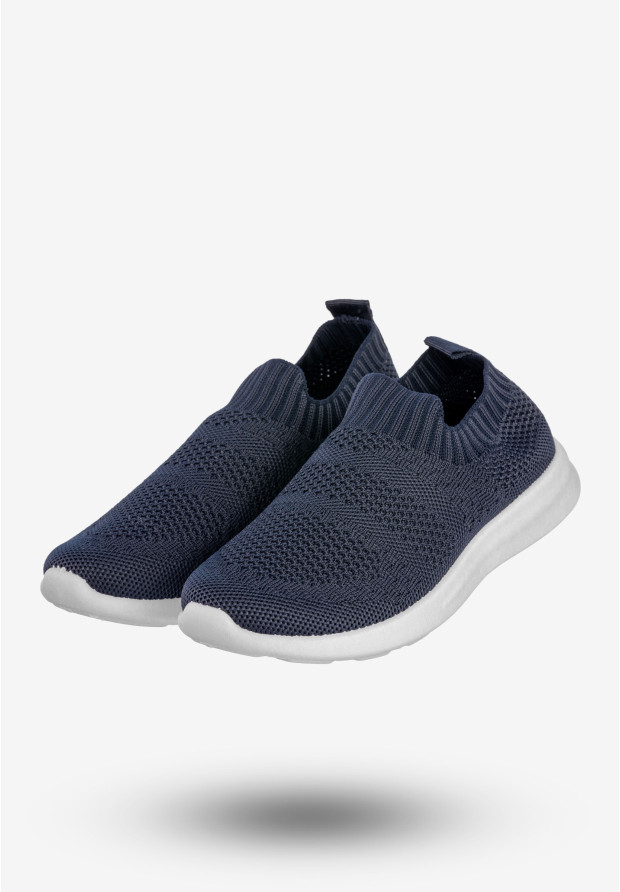 Sneakersy Dziecięce Wsuwane Buty Sportowe Półbuty Granatowe Apawwa Z516
