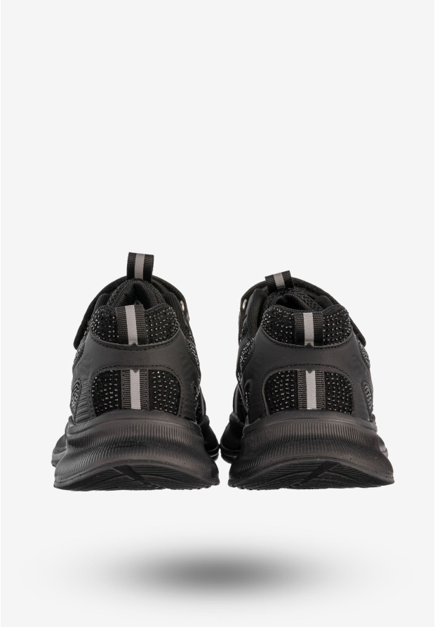 Sneakersy Dziecięce Ekoskóra Buty Sportowe Na Rzepy Półbuty Czarne Apawwa G1815P