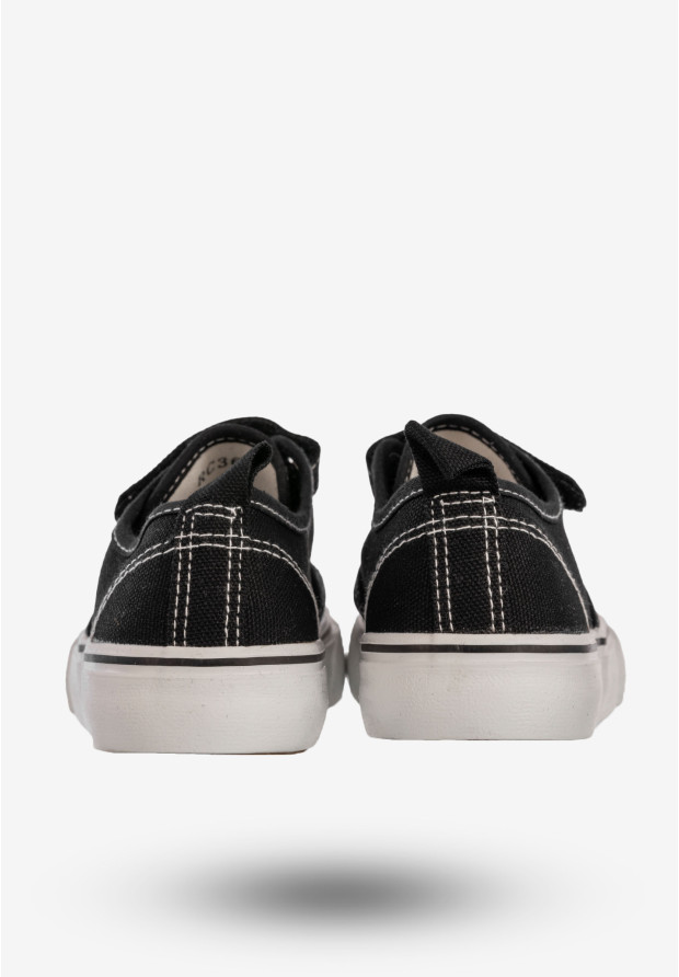 Tenisówki Dziecięce Na Rzepy Buty Sportowe Trampki Czarne Apawwa RC360