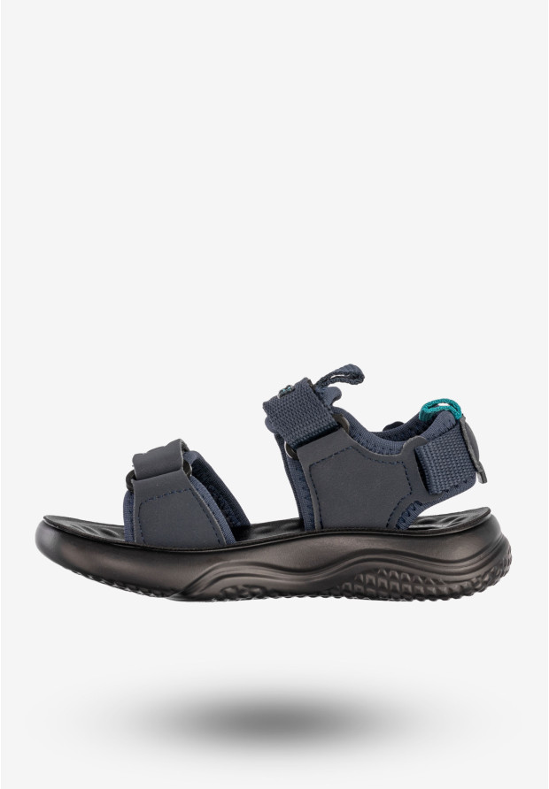 Sandały Chłopięce Buty Na Rzepy Letnie Świecące Granatowe Apawwa Z2422P