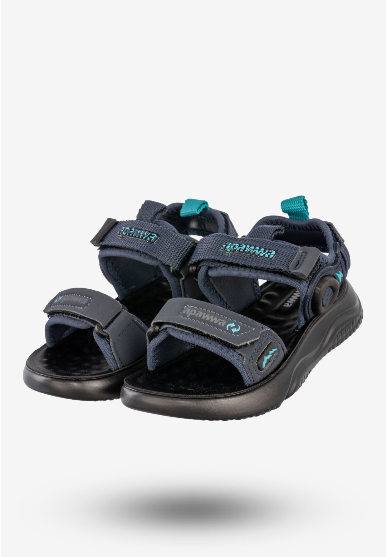 Sandały Chłopięce Buty Na Rzepy Letnie Świecące Granatowe Apawwa Z2422P