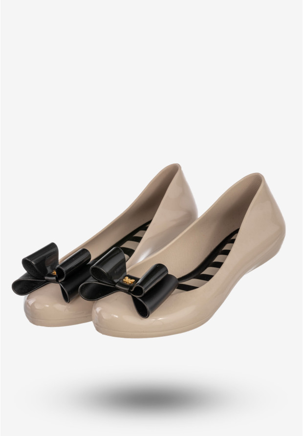 Baleriny Damskie Buty Wsuwane Z Kokardą Półbuty Zapachowe Beżowe ZAXY 81998