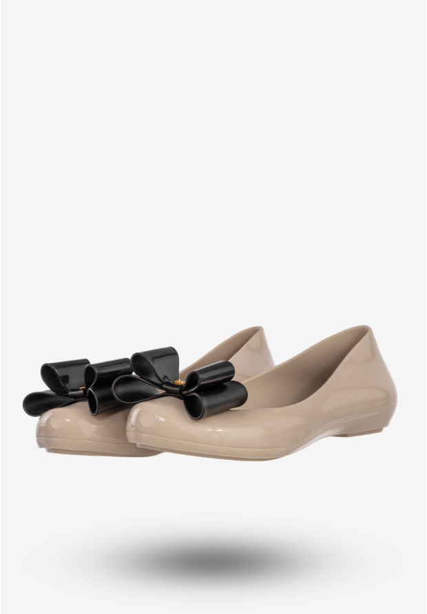 Baleriny Damskie Buty Wsuwane Z Kokardą Półbuty Zapachowe Beżowe ZAXY 81998