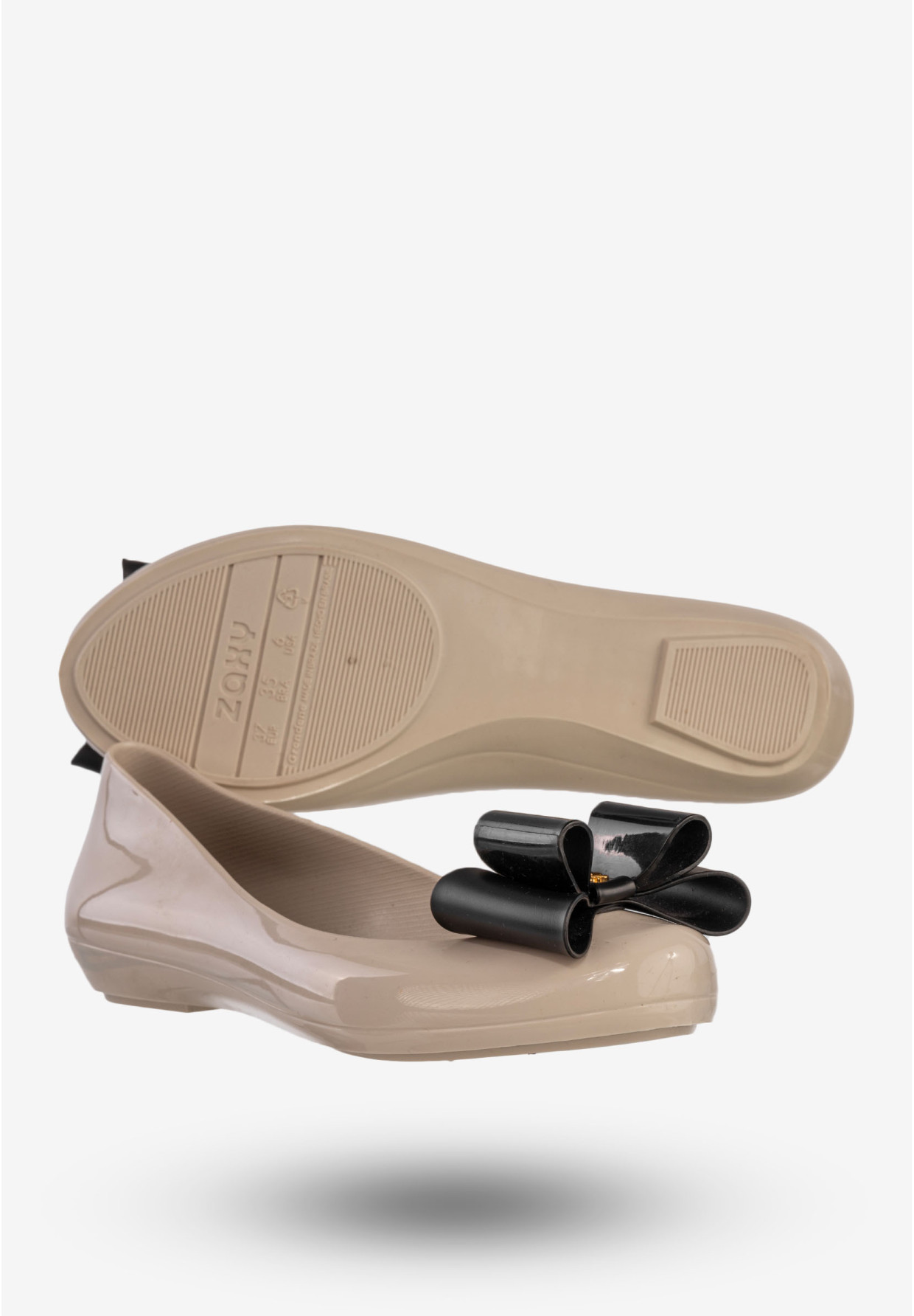 Baleriny Damskie Buty Wsuwane Z Kokardą Półbuty Zapachowe Beżowe ZAXY 81998