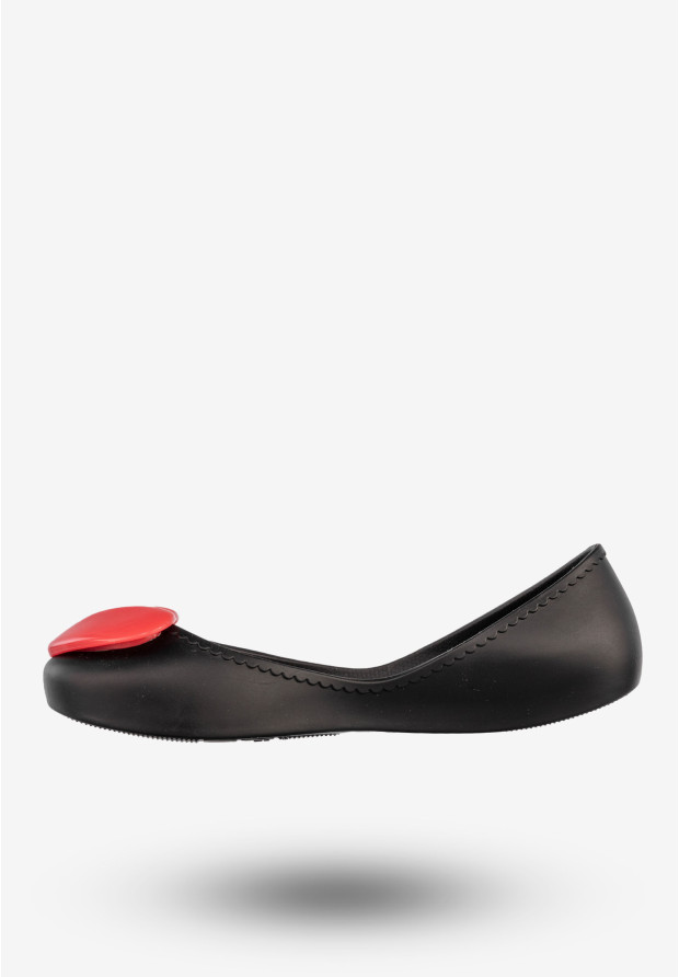 Baleriny Damskie Buty Wsuwane Z Serduszkiem Półbuty Zapachowe Czarne ZAXY V285014