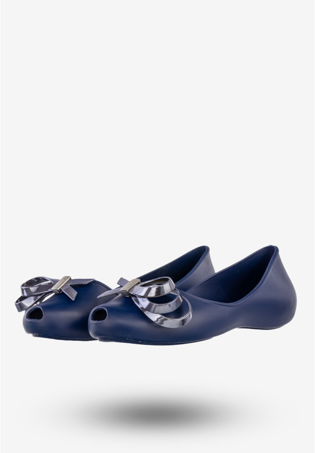 Baleriny Damskie Buty Wsuwane Lekkie Półbuty Zapachowe Granatowe ZAXY W285027