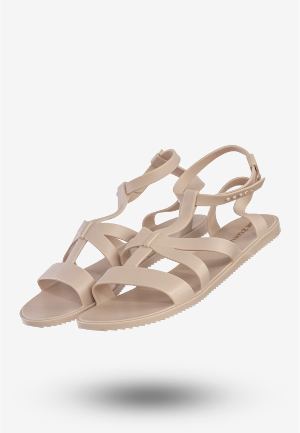 Sandały Damskie ZAXY Buty Na Lato Lekkie Zapachowe Beżowe W285055