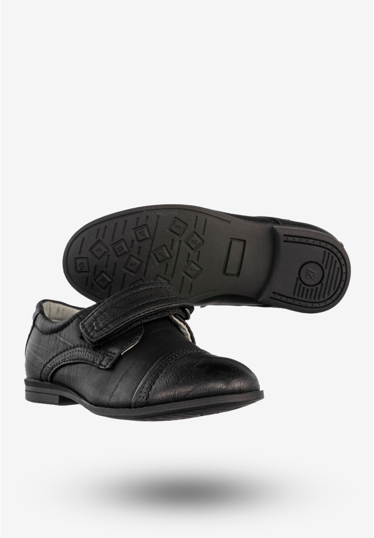 Półbuty Wizytowe Chłopięce Buty Na Rzepy Czarne Apawwa
